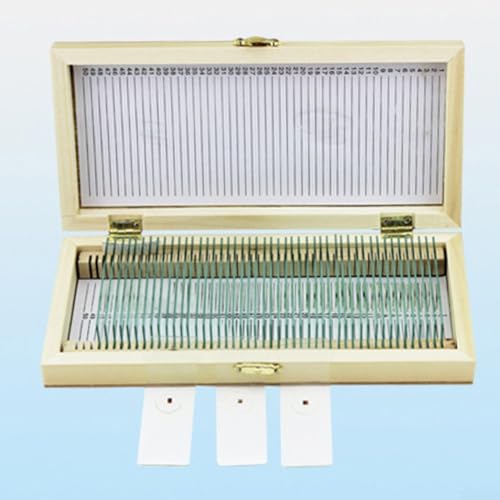 Wooden Microscope Slide Storage Box 50 Capacity with Secure Iron Lock for Science Laboratory Experiments(50 pieces)