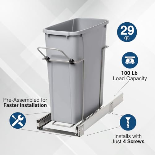 Caneca de basura rectangular 29 qt con extracción interior miniatura 6