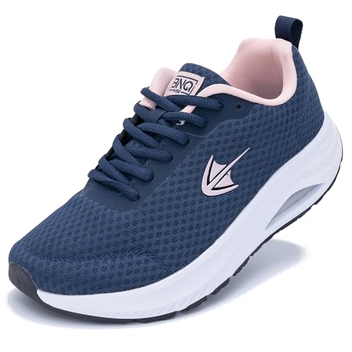 Wide Toe Box Shoes Women Walking Shoes with Arch Support Comfortable Wide Width Tennis Sneakers for Plantar Fasciitis Relief Bluepink US 8