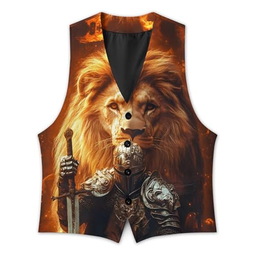 Lion And Knights Trendy Vest Suit for Men V Neck Formal Dress Waistcoat Vests Business Slim Fit2