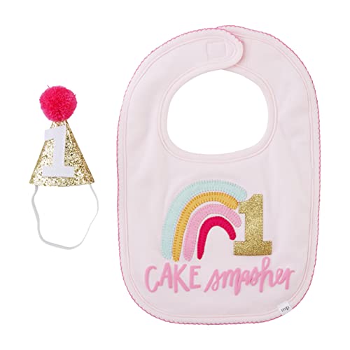 Mud Pie Baby Girl First Birthday Cake Smashing Set, Rainbow