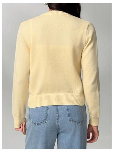 Verdusa Women's Button Down Short Cardigan Sweaters Elegant Lightweight Knit Outerwear2