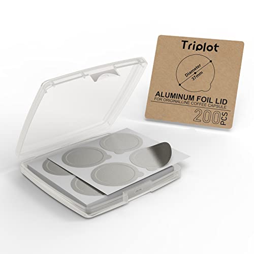 Image of Tiplot Aluminum Lids for Reusable Nespresso OriginalLines Capsules 200pcs,Self Adhesive Foil Sticker Seals 200pcs for Refillable Coffee Pods Stainless Compatible Nespresso Original Line Machines.