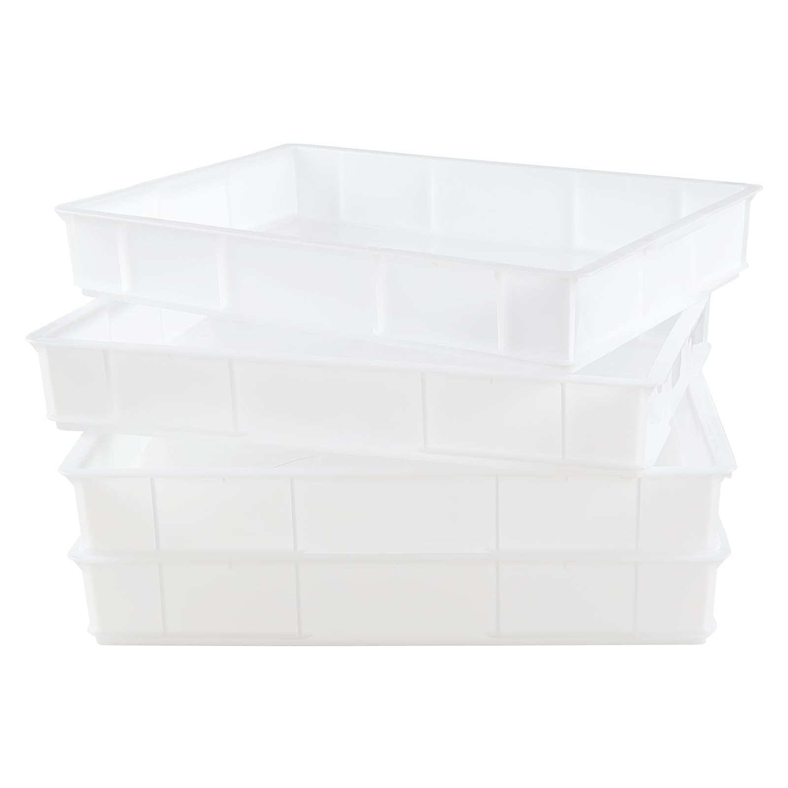 4-Pack Commercial Stackable Pizza Proofing Dough Box, Plastic Bread Container Dough Trays