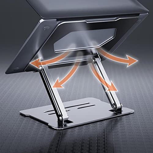 Soporte de computadora portátil de aluminio base elevada plateada 6