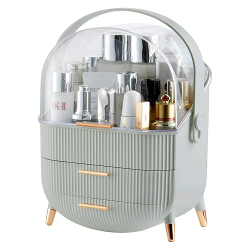 Neo Mint Green Three Layer Cosmetic Makeup Vanity Beauty Storage Organiser Skincare Display Box Case Holder