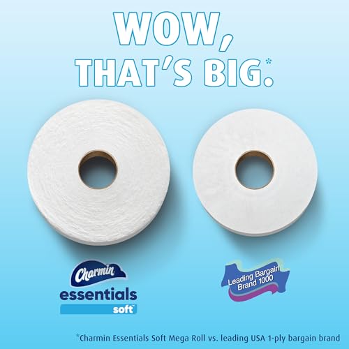 Image of Charmin Essentials Soft Toilet Paper 6 Mega Rolls, 330 sheets per roll