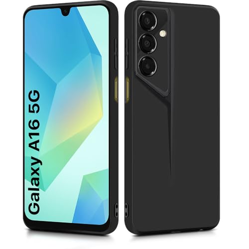 Image of WOW IMAGINE Slim Back Cover for Samsung Galaxy A16 5G | Blade Series Ultra Thin Case with Lightweight Design | Camera Protection | Soft Matte Silicone Flexible Mobile Case - Black