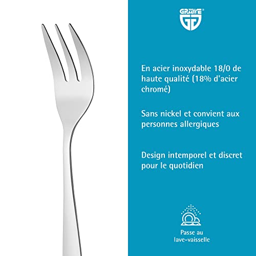 Fourchettes à gâteau GRÄWE Königstein acier inoxydable, pack de 2x12