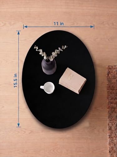 Image of Modern Oval Side Table with 4 Wooden Legs, Minimalist End Table /Coffee Table for Living Room, Bedside Nightstand for Bedroom, Balcony & Small Spaces