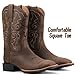 SUREWAY Cowboy Boots For Men - Mens Sport Wide Square Toe Western Boot,Oil/Slip Resistant,Durable Fashionable Classic Pull on 10 Inch Wellington Boots - Leather
