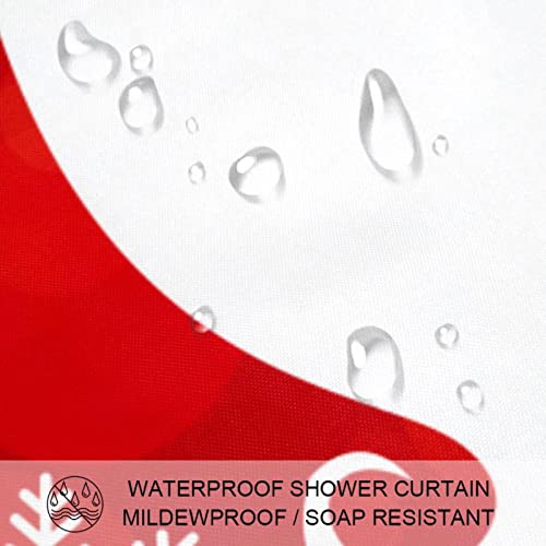 Rideau de douche Père Noël rouge : solution déco anti-éclaboussures pour enfants