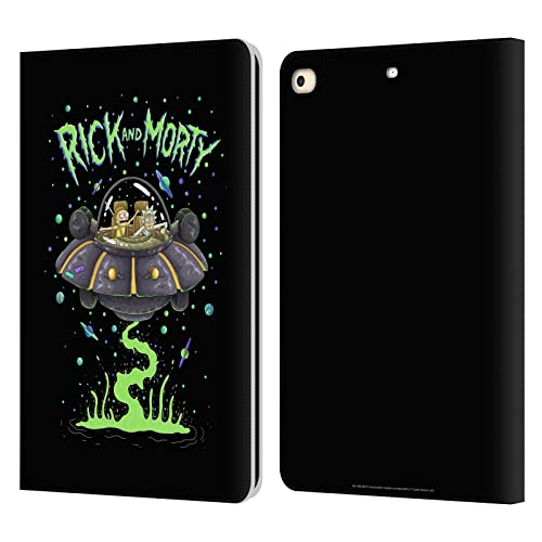 Étui portefeuille cuir iPad 9.7 2018 Rick and Morty Space Cruiser