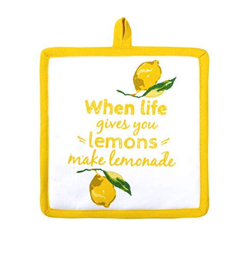 Amour Infini Pot Holders, Unique Citrus Splash Design, Pot Holders Heat Resistant, Made Of 100% Cotton, Eco-Friendly & Safe, Set Of 3, Pot Holder Size 8 X 8 Inches, Pot Holders For Kitchen #TOP4