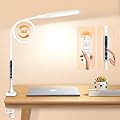 Syrinx LED Desk Lamp with Clamp, Eye-Caring Desk Lamps for Home Office with Remote Control, Gooseneck Desk Light with 5 Color Flexible Adjustable Lighting, 12W Table Lamp for Study Drafting Nail