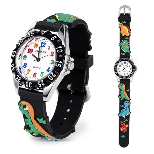 Vspek Montre Enfant Garçon, Conception de Dinosaure Montre Éducative Analogique pour Enfants 3 à 13, Kids Watch, Cadeau Junior Apprentissage