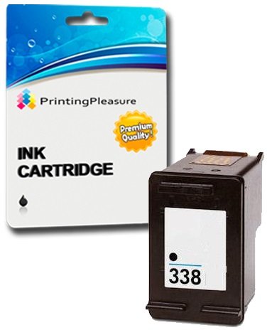 Printing Pleasure BLACK Remanufactured Printer Ink Cartridge for Officejet 100 Mobile 6210 6215 7210 7310 Photosmart 2575 Pro B8330 DeskJet 460 6620 6840 9800 | Replacement for 338 (C8765EE)