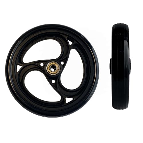 2Pcs 6 Inch Charcoal Wheels for Walker - Universal Hard Rubber Walker Wheels Replacement, Fit Drive Rollator & Wheelchair Wheel, All-Floor Safe Rolling, Essential Walker Accessories