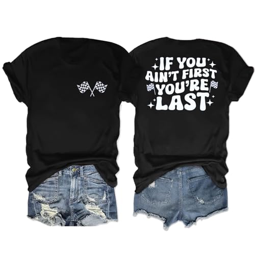 BANGELY Start Your Engines Tshirt Checkered Flag Racing Shirts Raceday Casual Unisex Short Sleeve Tee Tops