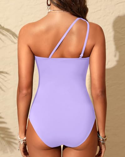 Image of Aqua Eve Women Mesh One Piece Swimsuit - Tummy Control One Shoulder Bathing Suit Cut Out Swimwear 2026