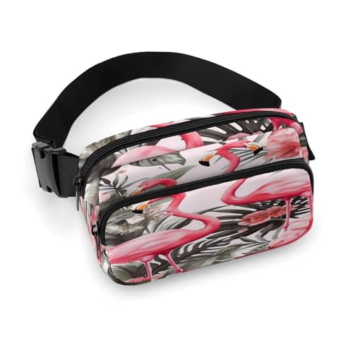 Sac banane course à pied ajustable léger voyage flamant rose
