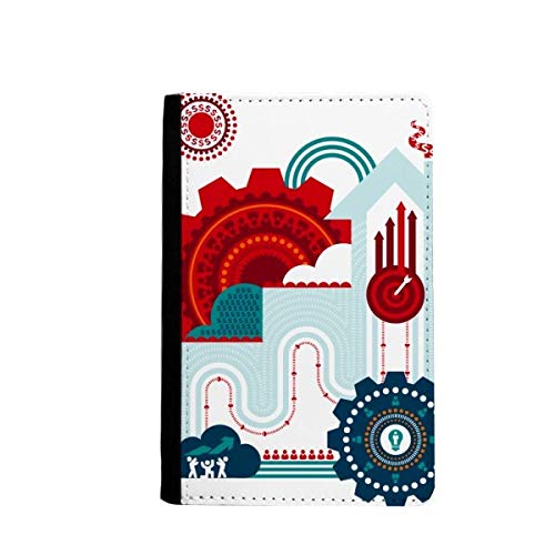 Protège-passeport de voyage classique motif horloge aux finitions contrastées