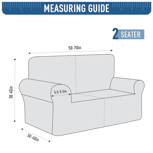 Image of TAOCOCO Loveseat Sofa Cover, 1Piece Couch Cover for 2 Cushion Sofa Washable Loveseat Slipcover with 2PCS Throw Pillow Covers, Jacquard Furniture Protector for Pets Dog(2 Seater,Grey)