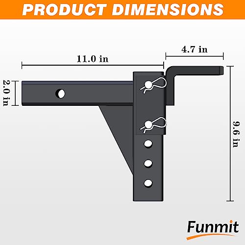 image for Funmit Trailer Hitch Adjustable Mount Hitch with 2 Hitch Pins, Fit 2 I