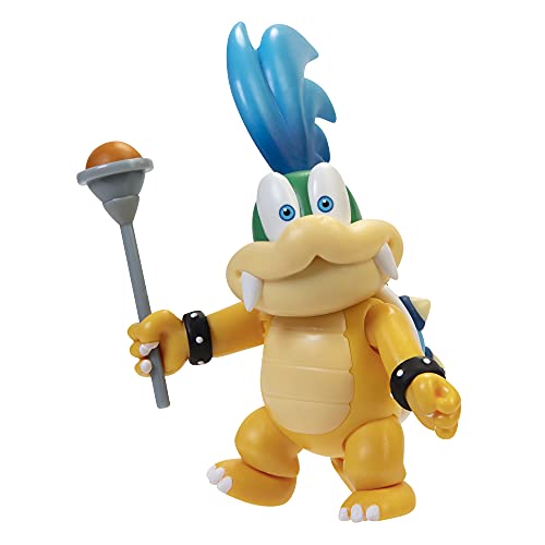 Super Mario Action Figure 4 Inch Larry Koopa Collectible Toy With Wand Accessory , Yellow #TOP1