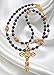 DivinejewelsbyBarb Handmade Catholic Rosary, Blue Pearls and Gold Tone Ornate Crucifix