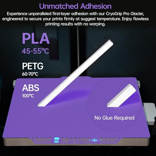 Image of BIQU CryoGrip Pro Glacier-Purple 257x257MM for Bambu-Lab P1P /P1S /X1C /X1E /A1 3D Printers Panda Build Plate Double Sided Upgrade Removable Surface Platform