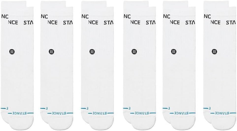 Stance Kids Origin Crew Socks 6-Pack, White, Small