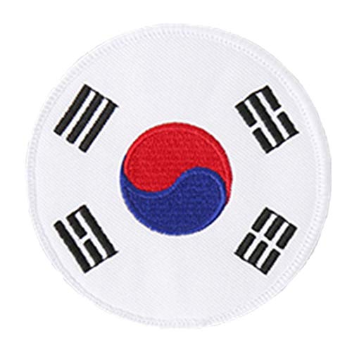 Mooto Type de Base Taekwondo Cercle Dia Patch de Broderie 80mm 1 EA Monde Taegeukgi Blanc & Noir Taekwondo Kukkiwon TaekwondoWon (1. Taegeukgi(White)) Cover