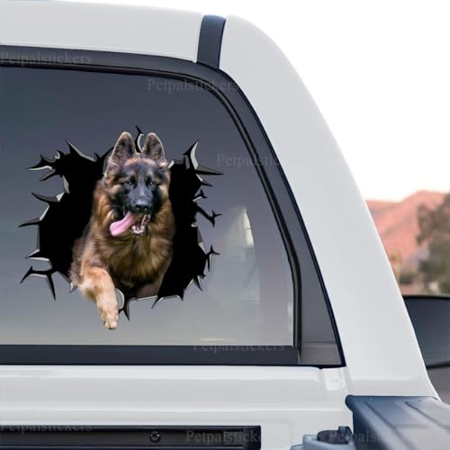 Image of Cute Dog Stickers for Car Window Decals Waterproof Funny Sticker (German Shepherd Car Decal)