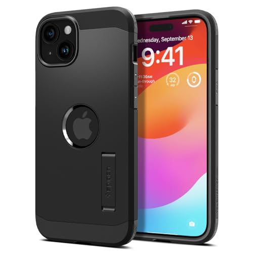 Spigen Tough Armor MagFit Designed for iPhone 15 Case (2023) [Kickstand] [Military-Grade Protection] Compatible with MagSafe - Black