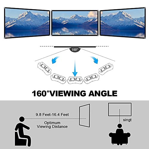 60" Projector Screen, 60Inch Small 16:9 Hd Foldable Anti-Crease Video Projection Screen, Portable 4:3 Outdoor Indoor Home Theater Movie Projector Curtain Fit For Party Camping Movie Bedroom #TOP3