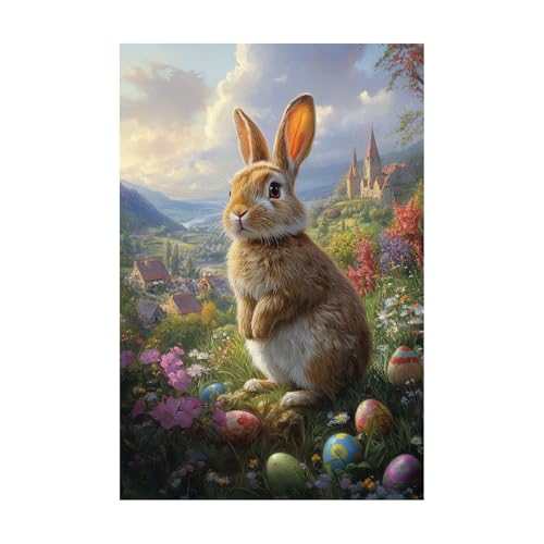 Impression sur toile lapin WQBQKKX paysage forestier vert pour décoration de chambre