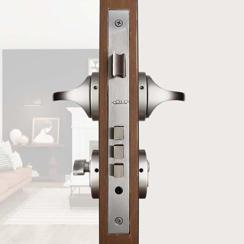 Image of Volo Mortise Door Lock Set with Brass Cylinder and 10 inch Lock Body for Home /Hotels /Office in Satin Finish (Satin Silver) Model No. 2089 (HOR) (Bathroom Door Mortise Lock)