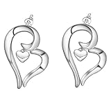 Material:Chapado en plata. Purmy Mujeres Aretes Plateado Aretes Moda Creativo En Forma de Corazón Encantador Estilo Plata 11X15MM