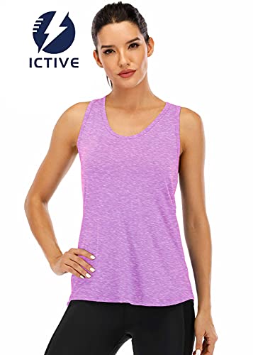 Image of ICTIVE Workout Tank Tops for Women Sleeveless Yoga Tops for Women Mesh Racerback Tank Tops Muscle Tank