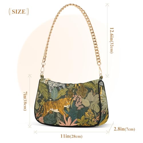 Clutch Shoulder Bags Tote Evening Purse Handbags for Women Zebra Tigers Leopard Hobo Bags with Zipper Closure3