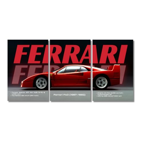 Image of Good Hope Ferrari Car Poster Split Posters Set of 3 Wall Art for Home Office wall decoration home bedroom living room hall Gift for Boys Wall Decror Sticker wallpaper Hostel Car Posters for Room