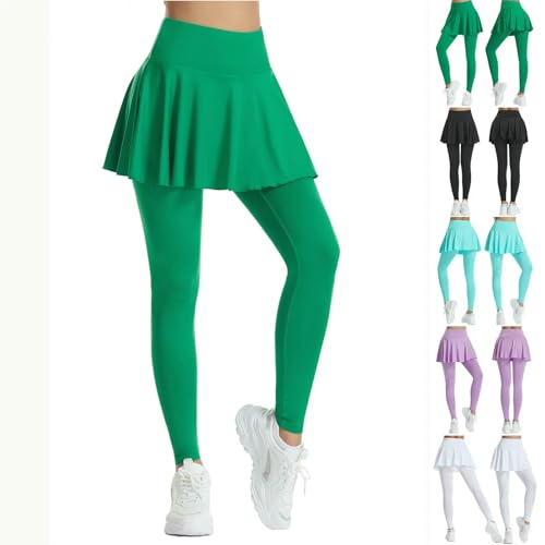 Women's Yoga Pants Skirt Solid Color High Waist Fitness Trousers Cycling Running Training Sports Leggings4