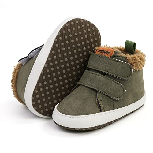 Image of Baby Boys Girls Canvas Sneakers Toddler Anti-Slip Shoes Infant High-top First Walkers Newborn Crib Shoes
