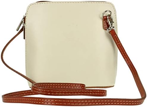 Genuine Italian Leather Vera Pelle Mini Cross Body Bag or Shoulder Bag with Long Shoulder Strap