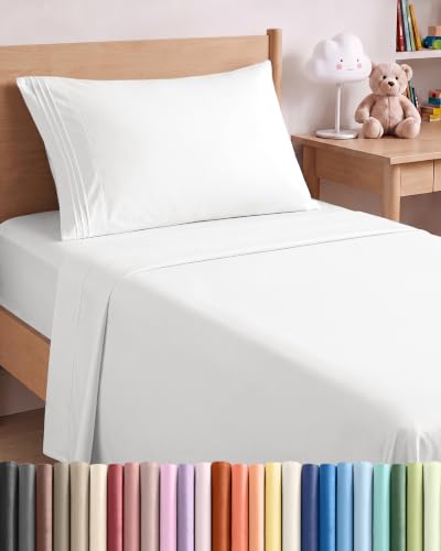 CGK Linens Twin Size 3 Piece Sheet Set - Comfy Breathable & Cooling Sheets - White