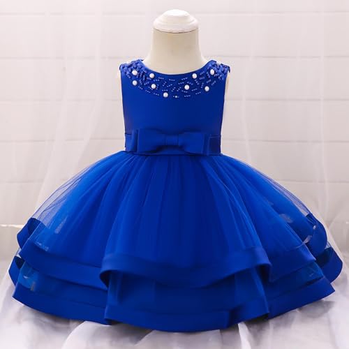 Robes fleuries pour filles en bleu avec volume style princesse