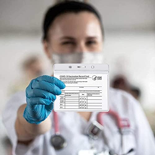 5 Pack Vaccine Card Holder, 4 X 3 In Waterproof Vaccine Card Protector, Immunization Record Vaccination Card Protector With Breakaway Lanyards, With Resealable Zip #TOP4