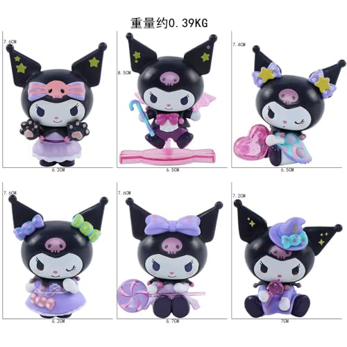Image of BOENJOY Gifts- Hello Kitty Kuromi Action Figure Toys for Car Dashboard, Study Table, Office Desk Decoration - Gift for Fans and Collectors| 6 pcs