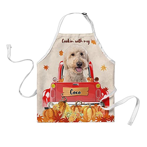 Bageyou Custom Name Dog Apron Cooking With My Goldendoodle Harvest Pumpkin Kitchen Apron #TOP25